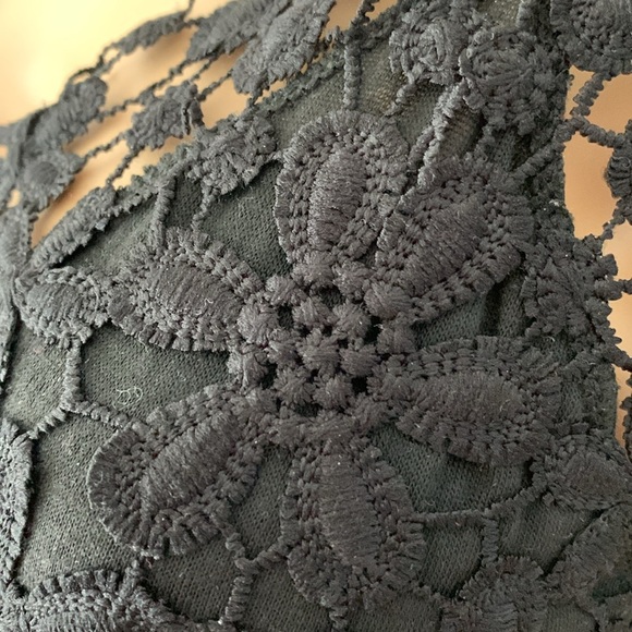 Black lace bra top crop bustier bralette flower cami - Picture 4 of 12